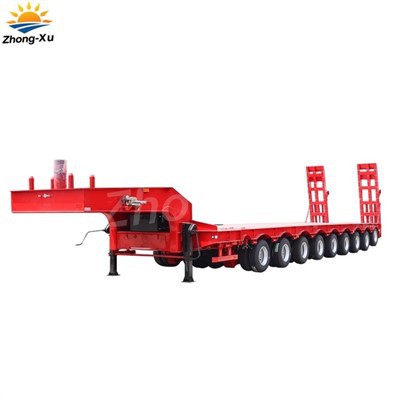 9-akslet Hydraulisk Lifting Swivel Low Flatbed Sættevogn