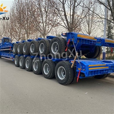6-akslet teleskopisk hydraulisk løftende Lowboy Trailer